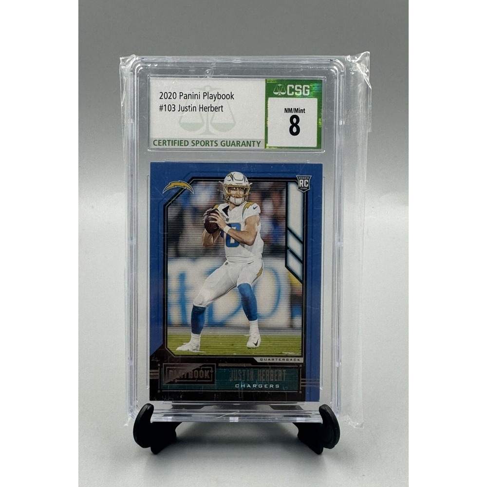 2020 Panini Playbook Justin Herbert #103 CSG 8 NM/Mint Los Angeles Chargers
